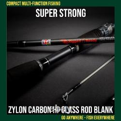 Smuggler 7 Compact 8.5ft Travel Fishing Rod 2 tips for spin and general fishing