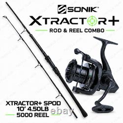 Sonik Xtractor+ 10ft 4.5lb Spod Rod & Xtractor+ 5000 Reel Carp Fishing Combo Set