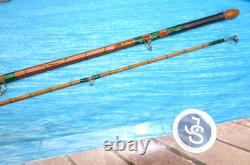 Stunning Fosters Ashbourne The Carpio 10' 2pc split cane carp rod green whipped