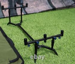 Summit x Lidsters Carp Fishing Rod Pod Mini Points Black 3 Rods Blue Screw