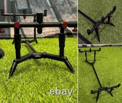 Summit x Lidsters Carp Fishing Rod Pod Small Feet Red Aluminium 3 Rods tackle