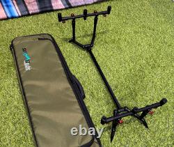 Summit x Lidsters Carp Fishing Rod Pod Small Feet Red Aluminium 3 Rods tackle