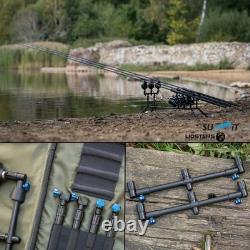 Summit x Lidsters Carp Fishing Rod Pod UK Made Aluminium Blue Adjustable 3 Rods