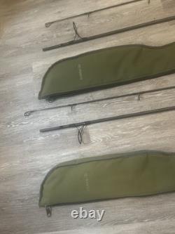 Trakker propel 2x 12ft Carp fishing Rods 2-Piece + Trakker single sleeves