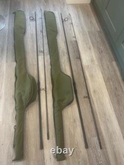 Trakker propel 2x 12ft Carp fishing Rods 2-Piece + Trakker single sleeves