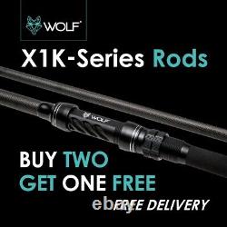 Wolf X 1K series 10 ft 3.0lb carp rod set of 3- BUY 2 GET 1 FREE SAVE £295