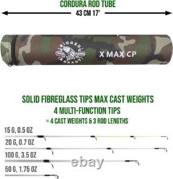 X MAX C-P Carp Predator Rod 9in1 Multi-Length 9'/8'/7'3 4 Cast Weights