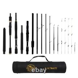 X Series Travel Fishing Rod Combo Compact, Multi-Tip, Fresh/Saltwater