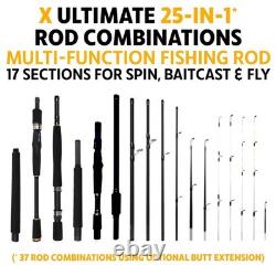 X Series Travel Fishing Rod Combo Compact, Multi-Tip, Fresh/Saltwater