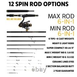 X Series Travel Fishing Rod Combo Compact, Multi-Tip, Fresh/Saltwater