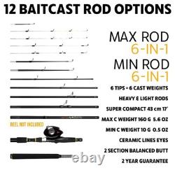 X Series Travel Fishing Rod Combo Compact, Multi-Tip, Fresh/Saltwater