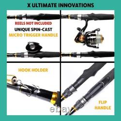 X Series Travel Fishing Rod Combo Compact, Multi-Tip, Fresh/Saltwater