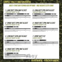 X5 MAX Travel Fishing Rod 9-in-1 Combo 2.7m/2.45m/2.25m + 4 Tips, 43cm Carry