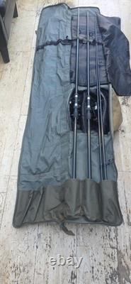 2 Canne à Pêche au Carpe et Moulinets à Bait Runner avec sac