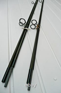 2x 12ft FOX AQUOS CANNE À PÊCHE CARPE - 2.5 & 2.75lb - UTILISÉE/EN BON ÉTAT/SANS DÉCALCOMANIES ENVOI GRATUIT