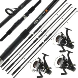 3 X Max 60 Moulinet + 3 Ngt Carp Max 12ft 2pc Canne à Pêche Carpe Matériel de Pêche au Gros Poisson