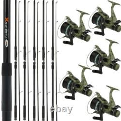 5 Commando 40 Moulinet à Carpe + 5 Ngt Carpe Max 12ft 2pc Canne à Pêche au Coup pour la Carpe