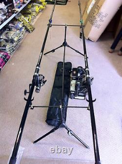 Brand New 2 X 12ft Carp Rods & Free Spin Reels Carpe Outfit + Rod Pod
