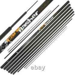 Canne à Carpe Carp Basher 11m Carbone Haute Densité, 9 Sections + Tipets de Rechange