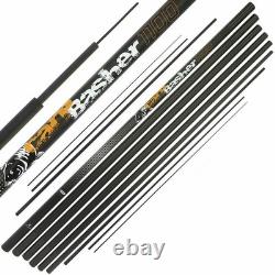 Canne à Carpe Carp Basher 11m Haute Carbone, 9 Sections + Pointes de Rechange