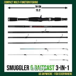 Canne à lancer Smuggler 6 avec étui Longueurs de canne 170 cm 5'7, 190 cm 6'3, 215 cm 7' + 3 scions