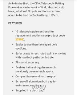 Canne à pêche au gros carpe La boîte à leurres Cf-x, Pôle télescopique d'amorçage de 18 mètres