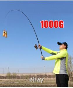 Canne à pêche télescopique en carbone pour la carpe 1,8-3,6 m Mer M Canne à lancer puissante