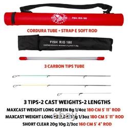 Canne télescopique Fish Rig 180 160/180 cm en hi-carbone + 2 pointes légères de voyage