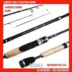 Canne télescopique Fish Rig 180 160/180 cm en hi-carbone + 2 pointes légères de voyage