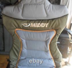 Chaise de pêche inclinable Middy MX-100 avec pied de support/porte-canne pour pêche au feeder et à la carpe en compétition