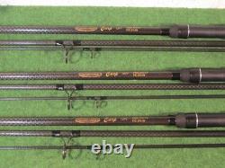 Daiwa powermesh carpe 12 pieds 2 1/2 lb tc cannes à carpe de voyage x 3 pmc 2212t