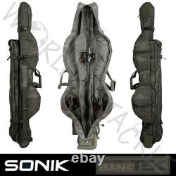 Fourreau compact pour cannes Sonik Rod Holdall 3 - Bank-Tek 10ft, 12ft ou 13ft pour la pêche à la carpe.