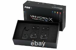 Fox Mini Micron X 2 Rod Alarm & Récepteur Ensemble Batteries Gratuites