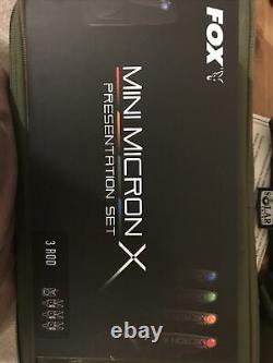 Fox Mini Micron X 3 Rod Alarm & Récepteur Ensemble Batteries Gratuites