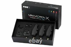 Fox Mini Micron X 4 Rod Alarm & Récepteur Ensemble Batteries Gratuites