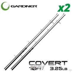 Gardner Tackle Canne Covert 10ft Ensemble de 2 Carpe Brochet Barbeau Tanche Pêche de Fond