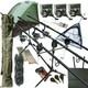 Kit Complet De P&ecirc;che &agrave; La Carpe Oakwood Avec Cannes, Moulinets, Montages, Pod, &eacute;puisette, D&eacute;tecteurs, App&acirc;ts Et Accessoires De P&ecirc;che