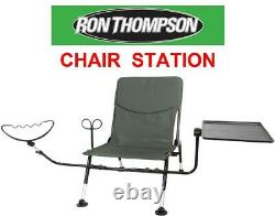 Ron Thompson Carp Fishing Chair Station Rod Repose Grand Plateau Latéral + Sac De Service Lourd