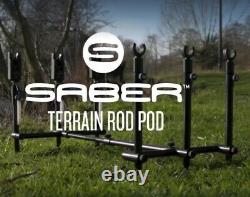 Saber Terrain Pod 2 / 3 Rod Pod Léger Réglable Carpe Fishing Buzz Bar