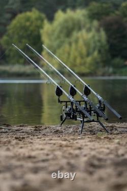 Summit x Lidsters support de cannes pour pêche à la carpe, fabriqué au Royaume-Uni, aluminium noir, réglable, 3 cannes