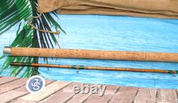 Superbe canne à carpe Fosters Ashbourne The Carpio 10' en 2 brins en canne de bambou fendue, ligatures vertes