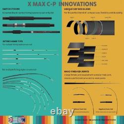 X MAX C-P Canne à Prédateur Carpe 9in1 Multi-Longueur 9'/8'/7'3 4 Poids de Lancer