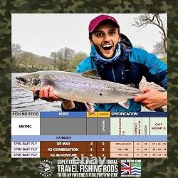 X5 Max 9 Options de Canne - 1 Ensemble de Pêche Compact de Voyage + 4 Astuces